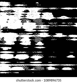 Abstract grunge grid stripe halftone background pattern. Black and white line vector illustration
