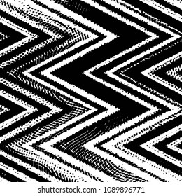 Abstract grunge grid stripe halftone background pattern. Black and white line vector illustration
