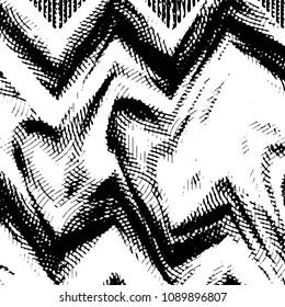 Abstract grunge grid stripe halftone background pattern. Black and white line vector illustration
