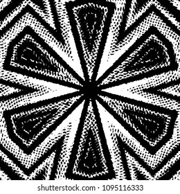 Abstract grunge grid stripe halftone background pattern. Black and white line vector illustration
