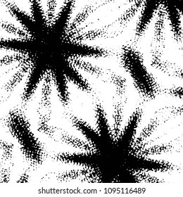 Abstract grunge grid stripe halftone background pattern. Black and white line vector illustration
