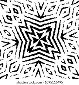 Abstract grunge grid stripe halftone background pattern. Black and white line vector illustration
