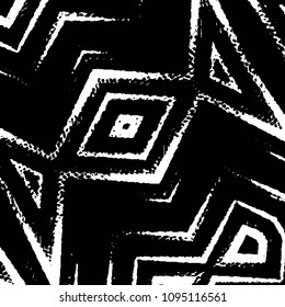 Abstract grunge grid stripe halftone background pattern. Black and white line vector illustration
