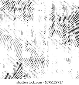 Abstract grunge grid stripe halftone background pattern. Black and white line vector illustration
