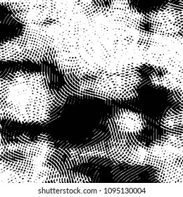 Abstract grunge grid stripe halftone background pattern. Black and white line vector illustration
