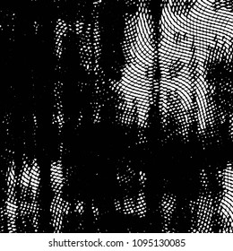 Abstract grunge grid stripe halftone background pattern. Black and white line vector illustration

