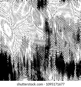 Abstract grunge grid stripe halftone background pattern. Black and white line vector illustration
