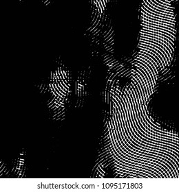 Abstract grunge grid stripe halftone background pattern. Black and white line vector illustration
