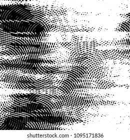 Abstract grunge grid stripe halftone background pattern. Black and white line vector illustration
