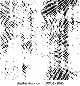 Abstract grunge grid stripe halftone background pattern. Black and white line vector illustration
