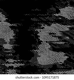 Abstract grunge grid stripe halftone background pattern. Black and white line vector illustration
