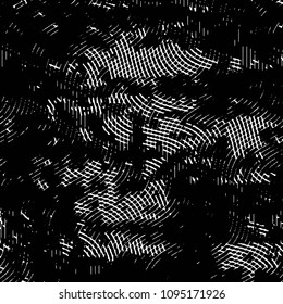Abstract grunge grid stripe halftone background pattern. Black and white line vector illustration
