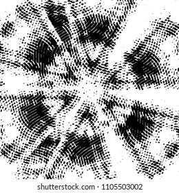 Abstract grunge grid stripe halftone background pattern. Black and white line vector illustration
