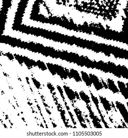 Abstract grunge grid stripe halftone background pattern. Black and white line vector illustration
