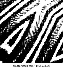 Abstract grunge grid stripe halftone background pattern. Black and white line vector illustration
