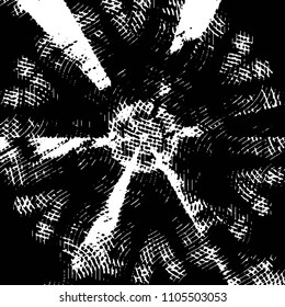Abstract grunge grid stripe halftone background pattern. Black and white line vector illustration
