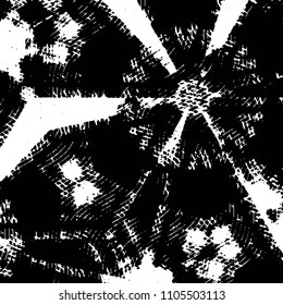 Abstract grunge grid stripe halftone background pattern. Black and white line vector illustration
