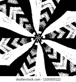 Abstract grunge grid stripe halftone background pattern. Black and white line vector illustration
