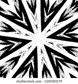 Abstract grunge grid stripe halftone background pattern. Black and white line vector illustration
