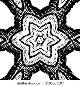 Abstract grunge grid stripe halftone background pattern. Black and white line vector illustration
