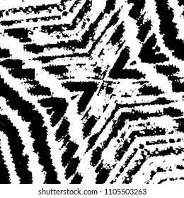 Abstract grunge grid stripe halftone background pattern. Black and white line vector illustration
