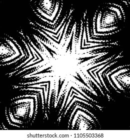Abstract grunge grid stripe halftone background pattern. Black and white line vector illustration

