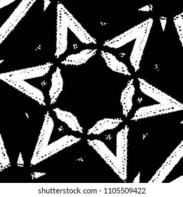Abstract grunge grid stripe halftone background pattern. Black and white line vector illustration

