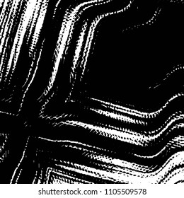 Abstract grunge grid stripe halftone background pattern. Black and white line vector illustration
