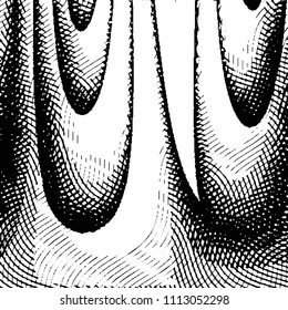 Abstract grunge grid stripe halftone background pattern. Black and white line vector illustration

