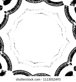 Abstract grunge grid stripe halftone background pattern. Black and white line vector illustration
