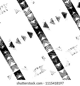 Abstract grunge grid stripe halftone background pattern. Black and white line vector illustration
