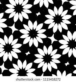 Abstract grunge grid stripe halftone background pattern. Black and white line vector illustration
