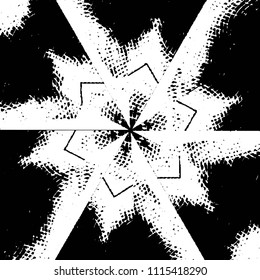Abstract grunge grid stripe halftone background pattern. Black and white line vector illustration
