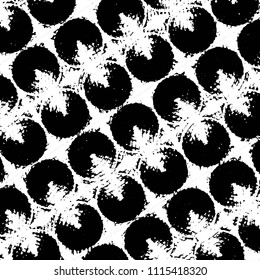 Abstract grunge grid stripe halftone background pattern. Black and white line vector illustration
