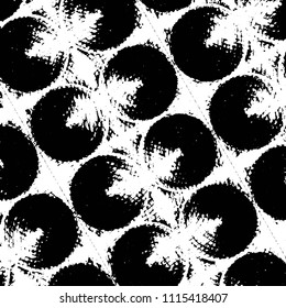 Abstract grunge grid stripe halftone background pattern. Black and white line vector illustration

