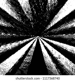 Abstract grunge grid stripe halftone background pattern. Black and white line vector illustration
