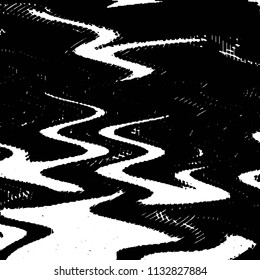 Abstract grunge grid stripe halftone background pattern. Black and white line vector illustration
