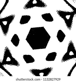 Abstract grunge grid stripe halftone background pattern. Black and white line vector illustration
