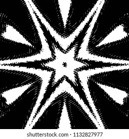 Abstract grunge grid stripe halftone background pattern. Black and white line vector illustration
