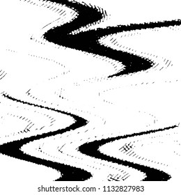 Abstract grunge grid stripe halftone background pattern. Black and white line vector illustration
