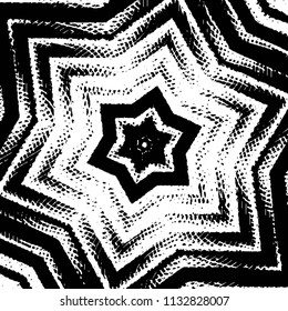 Abstract grunge grid stripe halftone background pattern. Black and white line vector illustration
