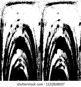 Abstract grunge grid stripe halftone background pattern. Black and white line vector illustration
