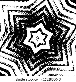 Abstract grunge grid stripe halftone background pattern. Black and white line vector illustration
