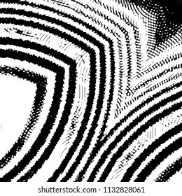 Abstract grunge grid stripe halftone background pattern. Black and white line vector illustration
