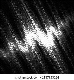 Abstract grunge grid stripe halftone background pattern. Black and white line vector illustration
