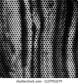 Abstract grunge grid stripe halftone background pattern. Black and white line vector illustration
