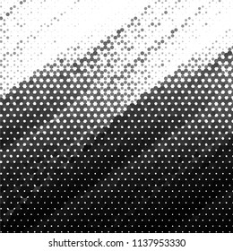 Abstract grunge grid stripe halftone background pattern. Black and white line vector illustration
