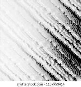 Abstract grunge grid stripe halftone background pattern. Black and white line vector illustration

