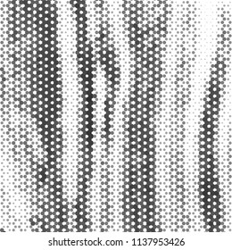 Abstract grunge grid stripe halftone background pattern. Black and white line vector illustration
