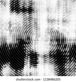 Abstract grunge grid stripe halftone background pattern. Black and white line vector illustration
